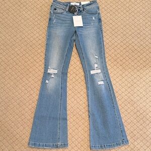 KanCan Light Blue Distressed Flare Jeans